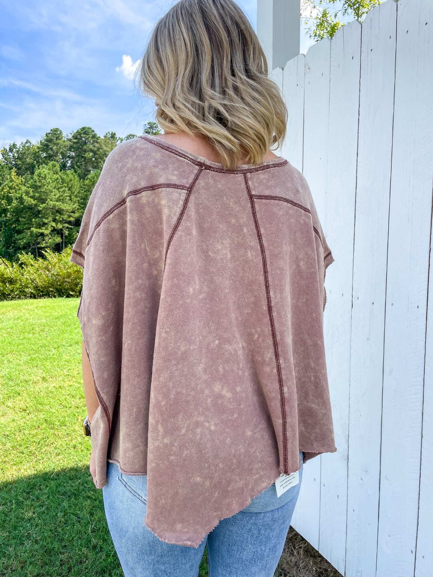 Keegan Raw-Hem Oversized Top