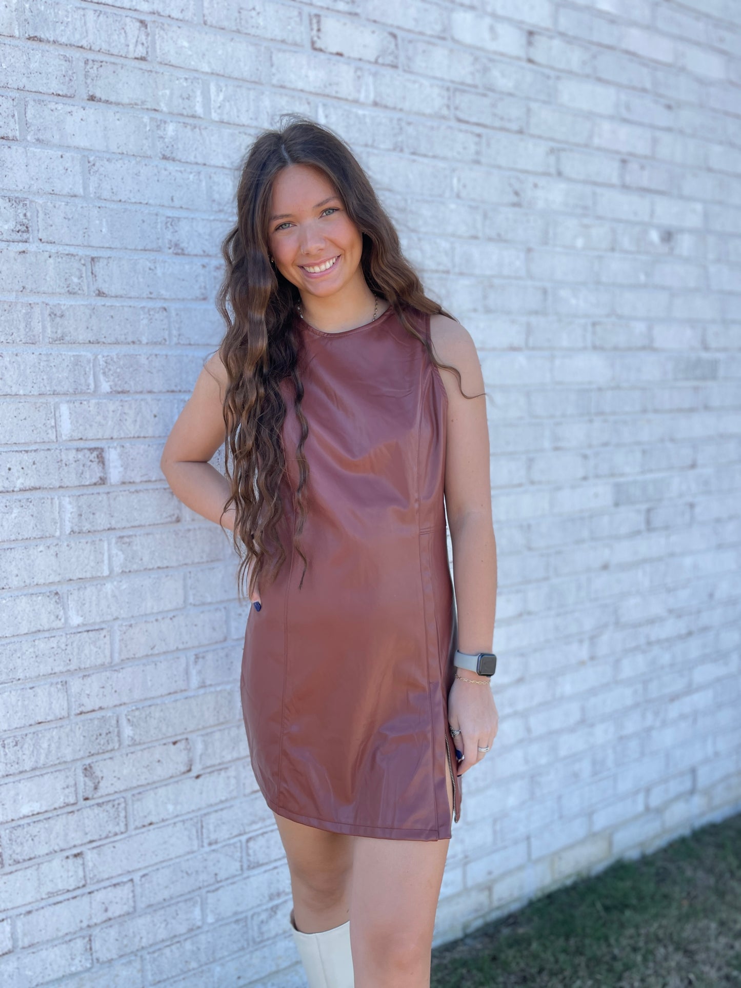 Staley Faux Leather Dress