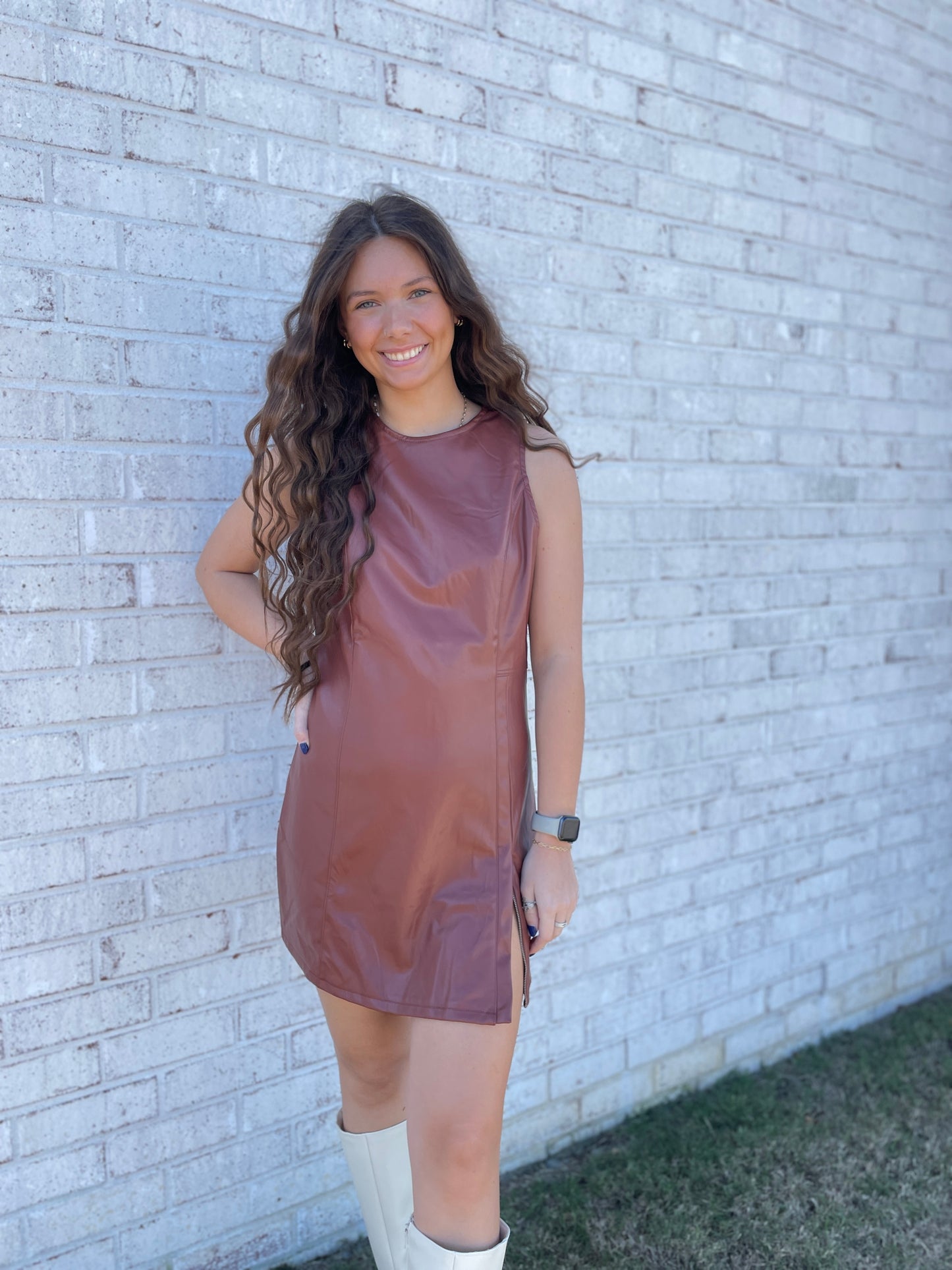 Staley Faux Leather Dress