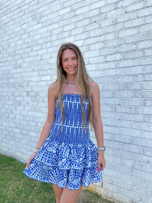 Viola Eyelet Mini Dress