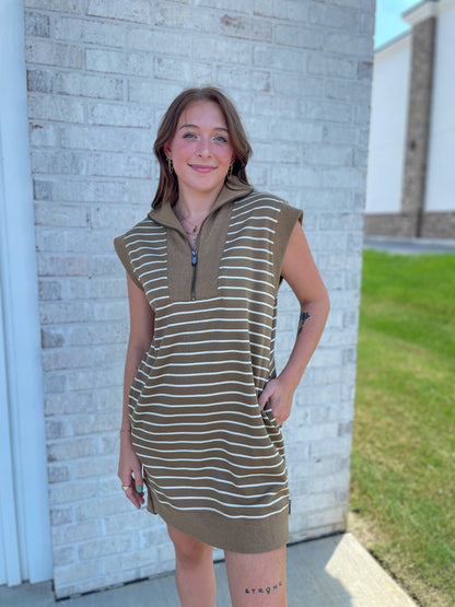 Isabella Quarter Zip Sweater Dress