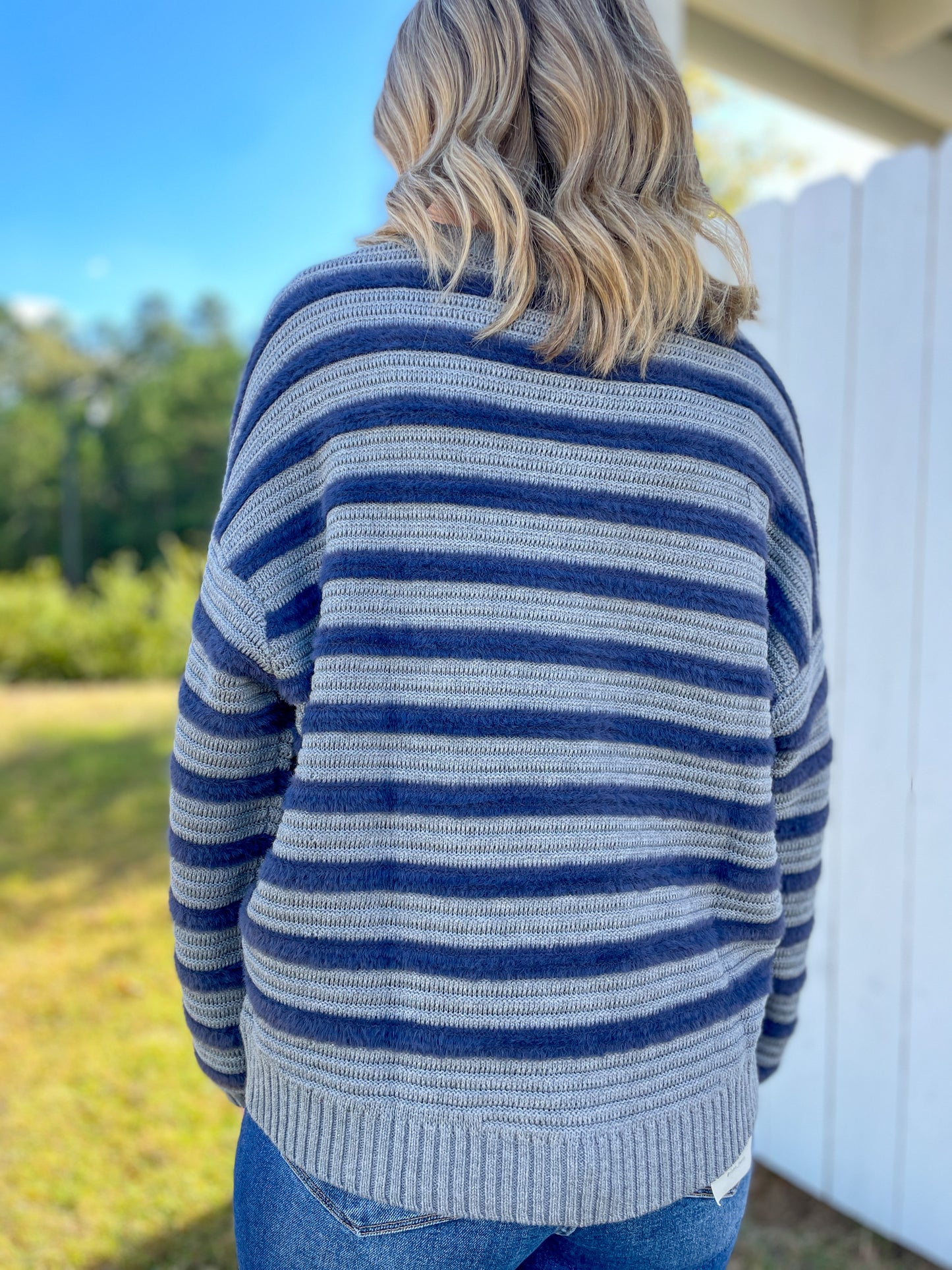 Anastasia Fuzzy Striped Sweater