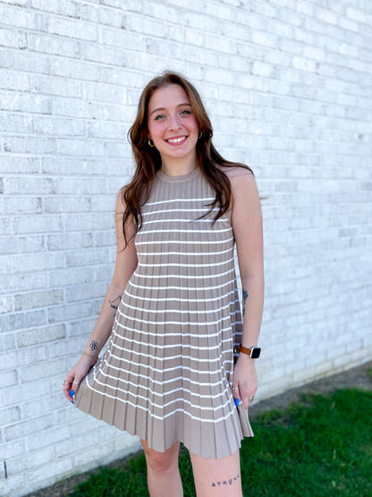 Hadley Pleated Striped Dress