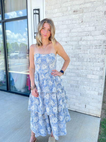 Lulu Floral Embroidered Midi Dress