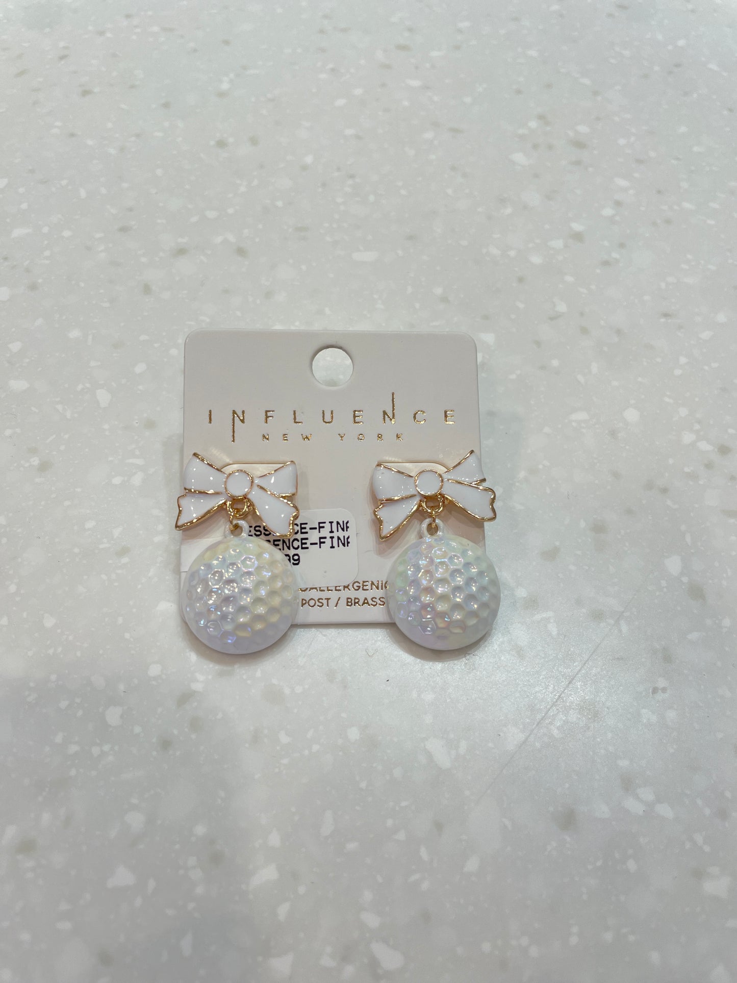 Bow Golf Ball Earrings