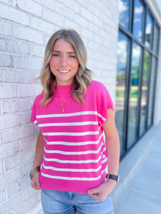 Striped Cap Sleeve Top