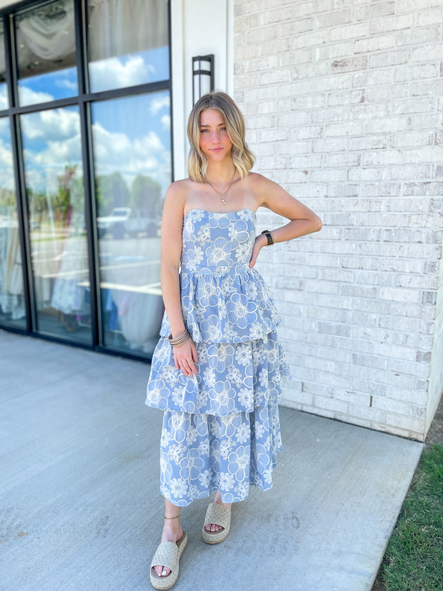 Lulu Floral Embroidered Midi Dress